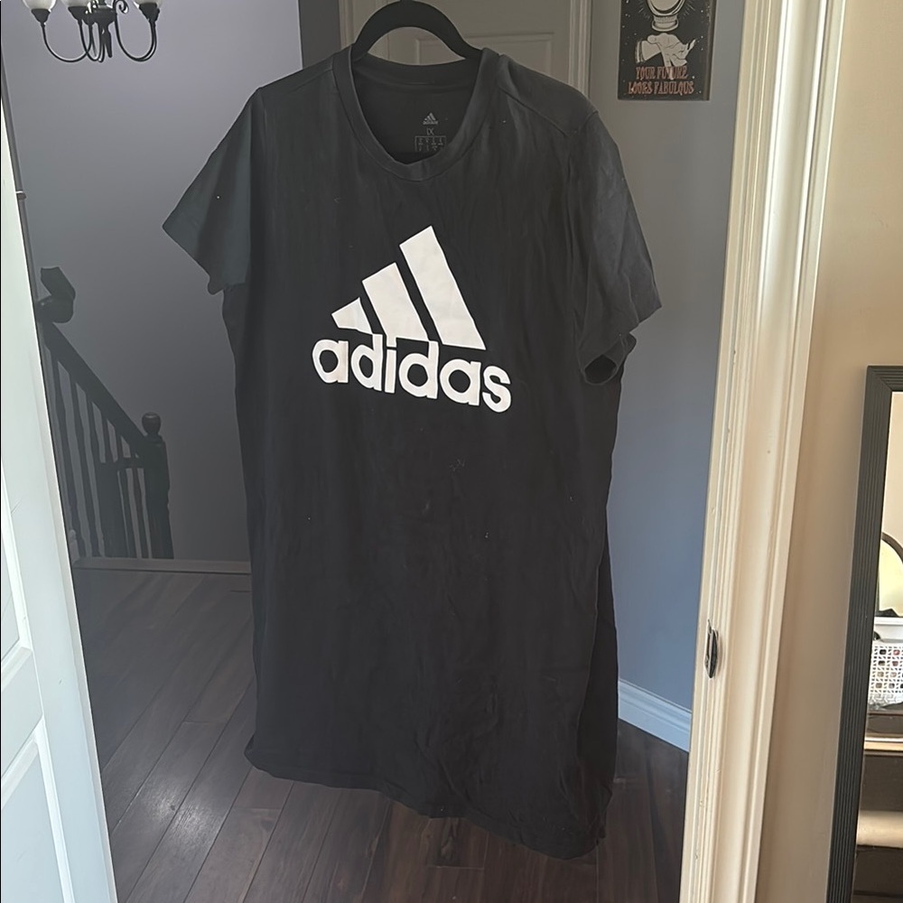Adidas Black T-Shirt Dress with White Logo